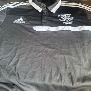 Adidas Black and White Polo Shirt with Embroidered Logo